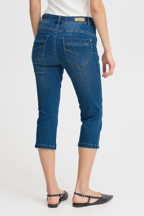 Fransa FRFRIDA PAM CAPRI 1, Mid Blue denim