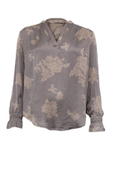 Costamani Flower Shirt, Grey/Sand