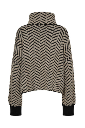 Gossia  GinaGO Sweater, Black Beige Mix